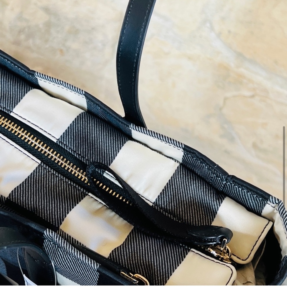 Kate Spade Black and White Checkered Tote Bag - Picture 6 of 15